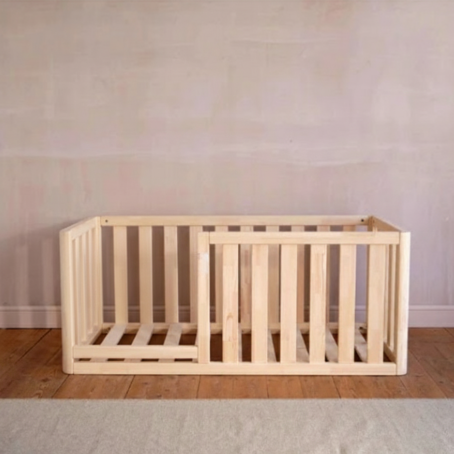 Floor Bed with High Rails for Toddlers Custom Safety by Roomix