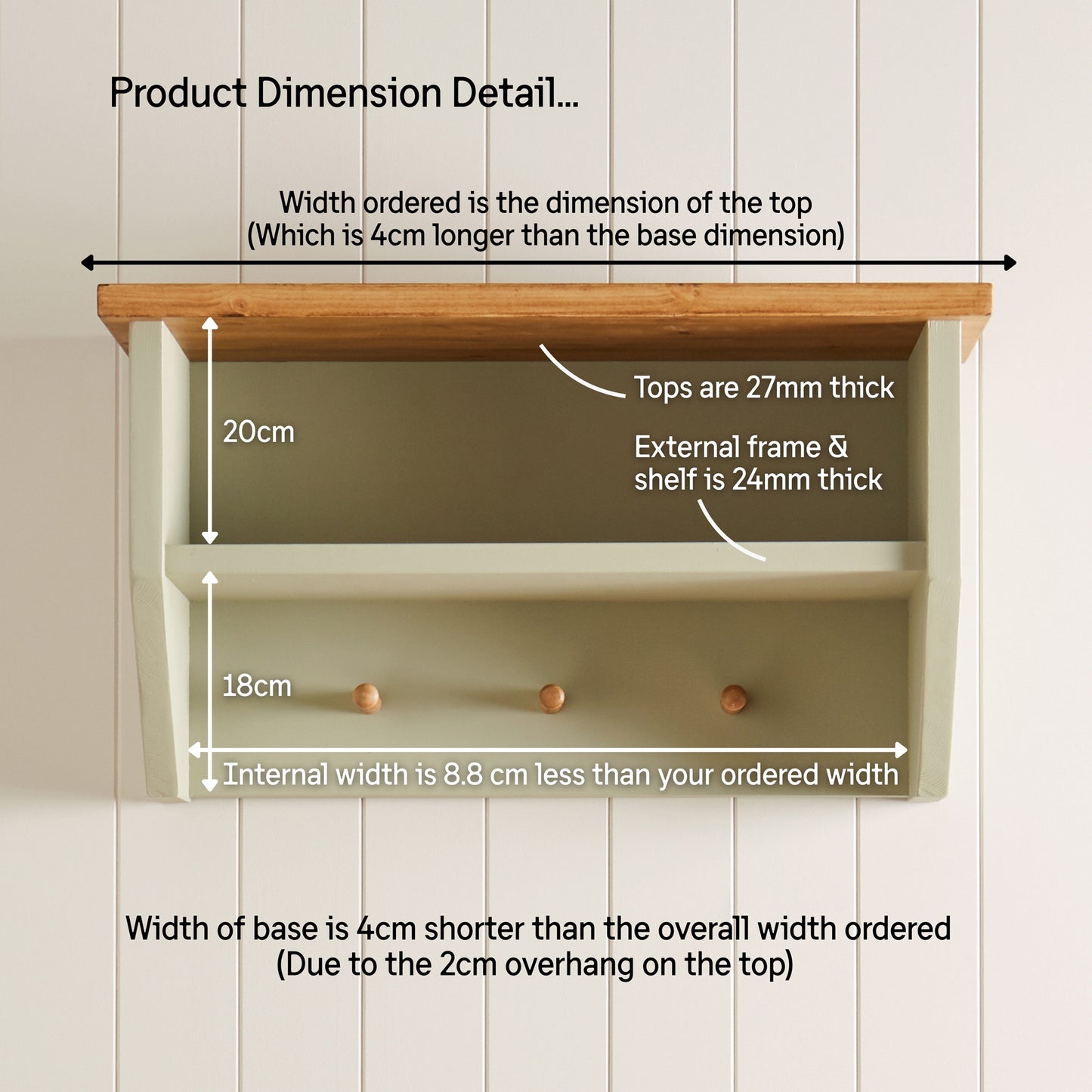 Solid Pine Customisable 2 Shelf Shoe Storage with Wall Shelf