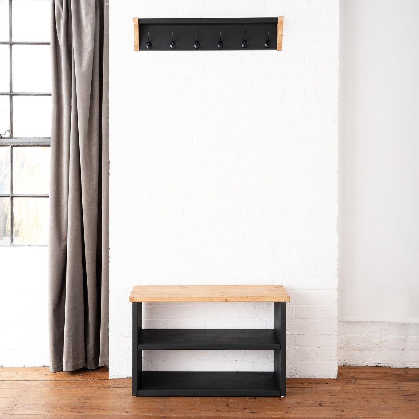 Coat Hook and Shoe Rack Storage Wide - 95 cm by 30 cm by 50 cm