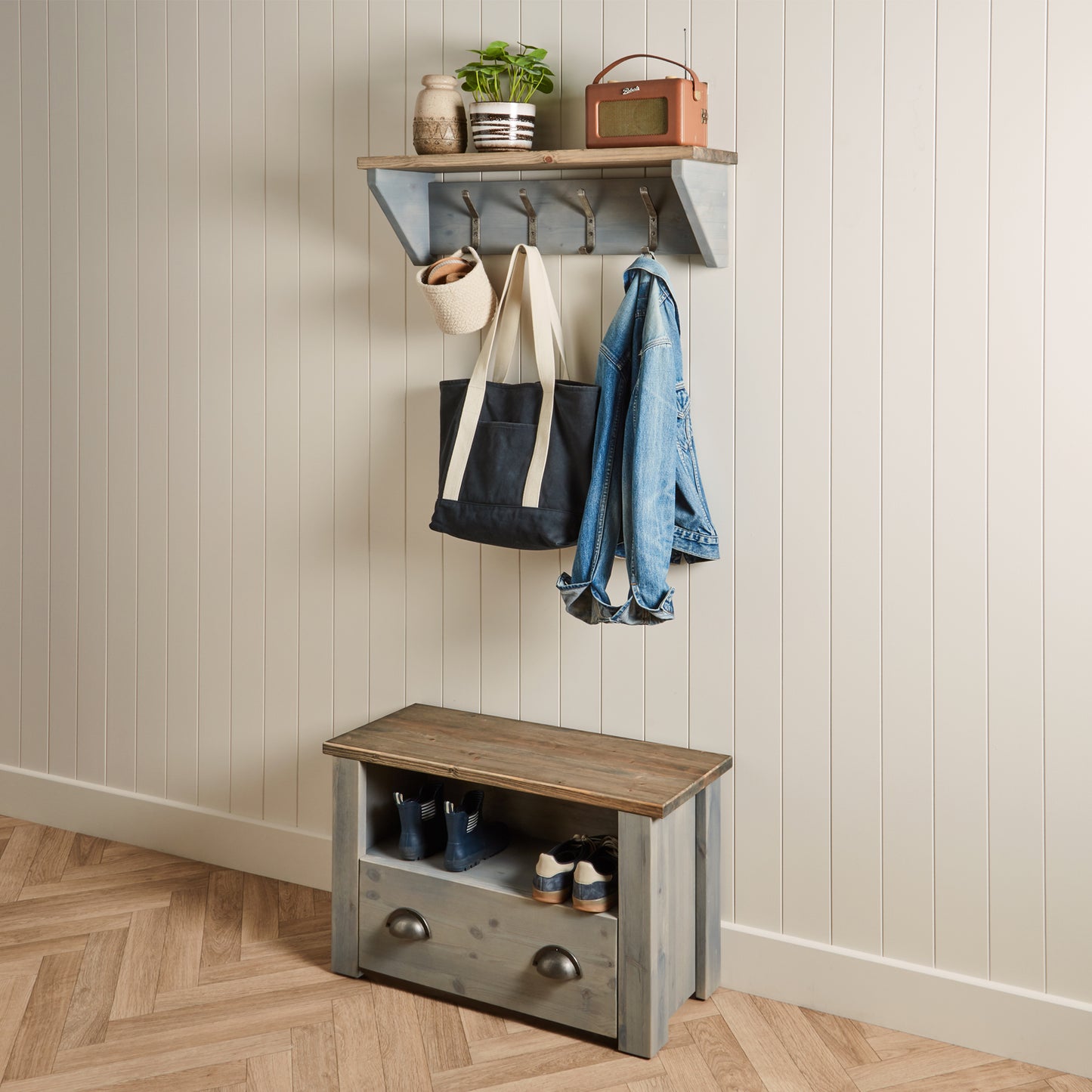 Pine Wash Shoe Storage