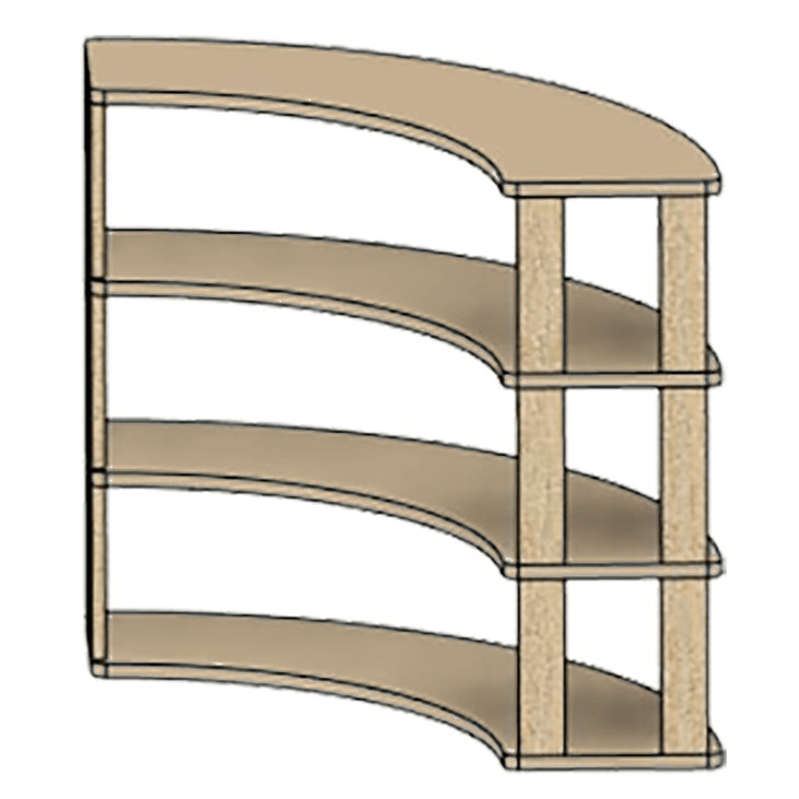 Kids Arc: Four Natural Shelves - Kids