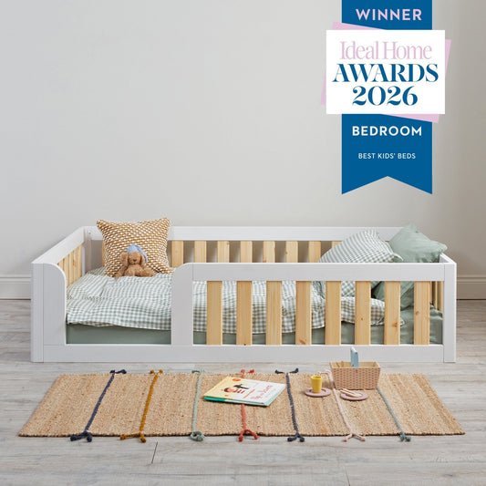 safest big bed for toddler - Roomix Transition Toddler Bed White