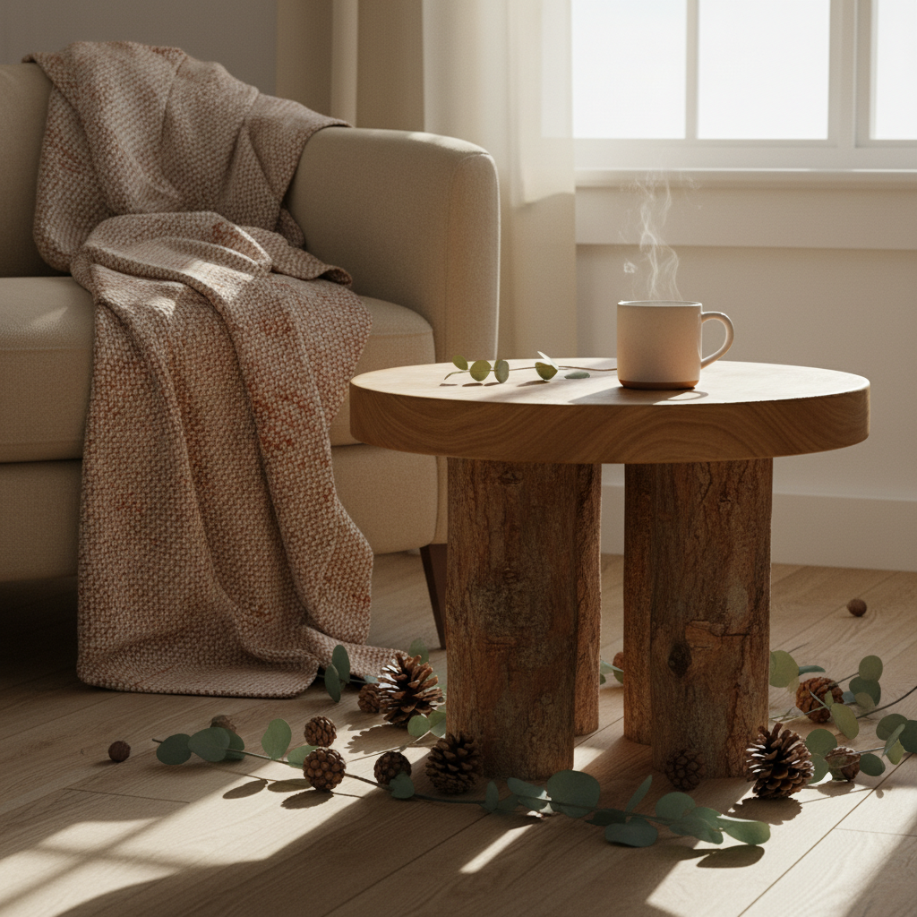 wood coffee table round
