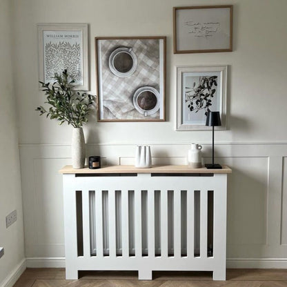 Custom Sized Radiator Cover: Narrow Vertical Slats - 105 cm by 15 cm by 85 cm