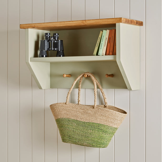 Hall Shelf with Coat Rack: Single Shelf