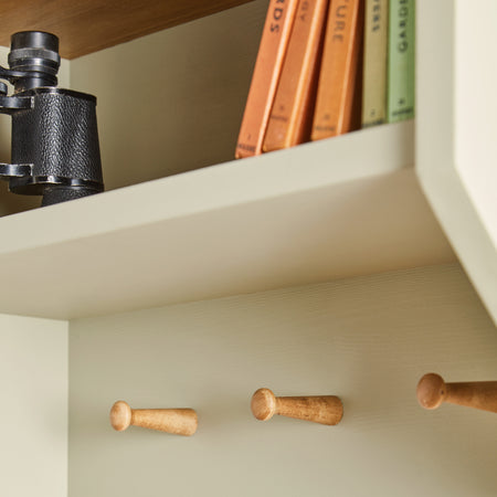 Solid Pine Customisable Wall Storage with Coat Rack : 1 Shelf