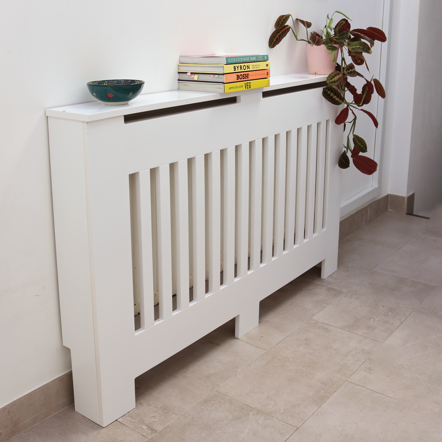 Custom Sized Radiator Cover: Wide Vertical Slats - 84 cm by 15 cm by 88 cm