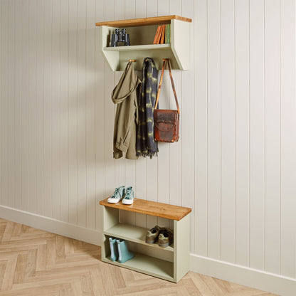 Wooden Shoe Storage Bench: 2 Shelves - 80 cm by 22 cm by 55 cm