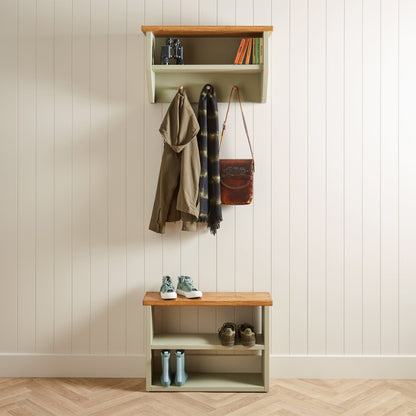 Wooden Shoe Storage Bench: 2 Shelves - 88 cm by 22 cm by 50 cm