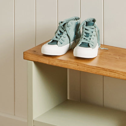 Wooden Shoe Storage Bench: 2 Shelves - 88 cm by 22 cm by 50 cm