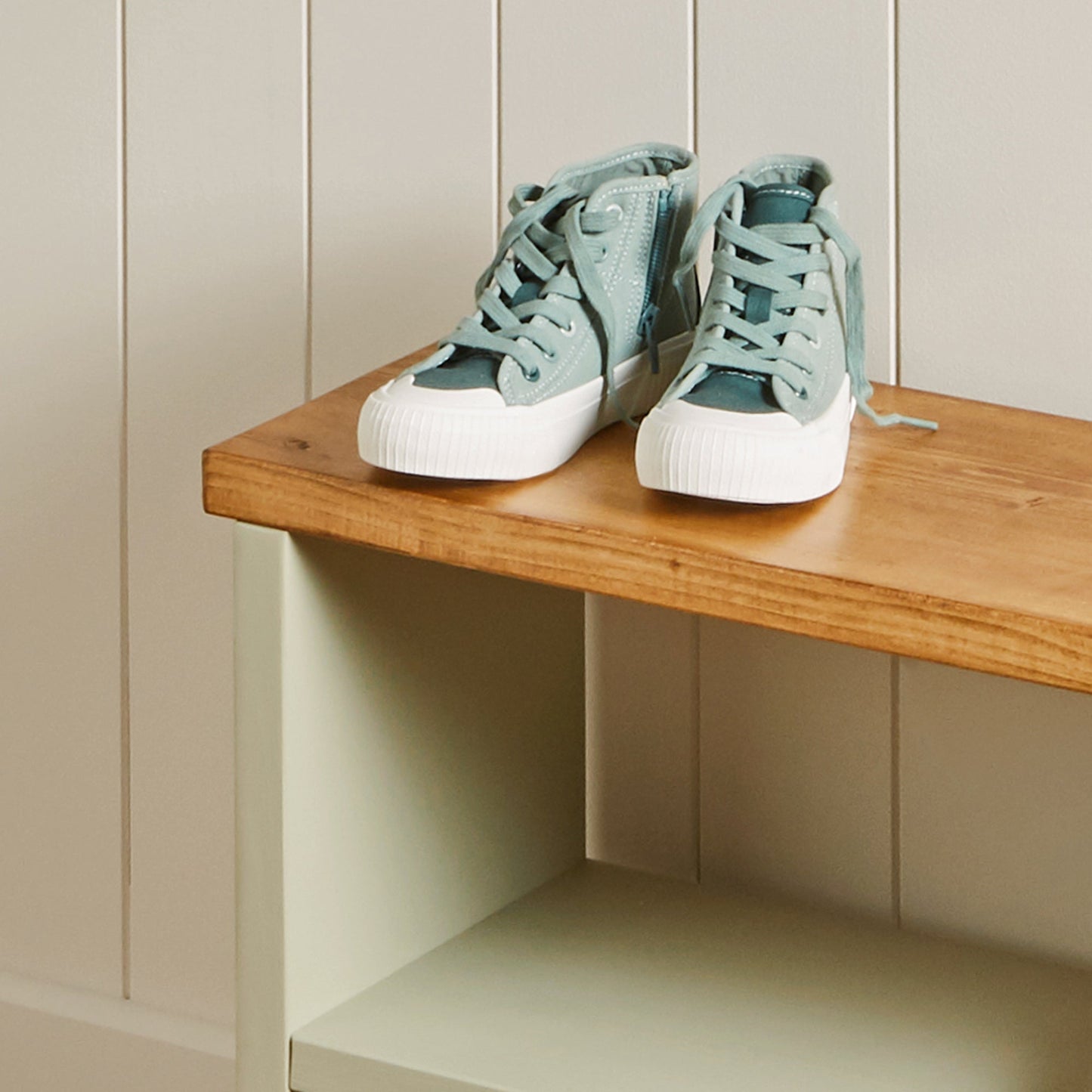 Wooden Shoe Storage Bench: 2 Shelves - 80 cm by 22 cm by 55 cm