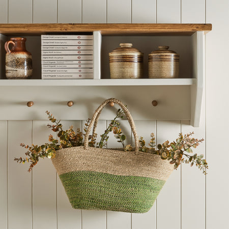 Solid Pine Customisable Wall Storage with Coat Rack : 2 Shelves