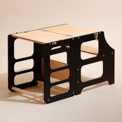 Tour d'apprentissage et table de jeu 2 en 1