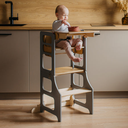 3 in 1 Folding Learning Tower & High Chair