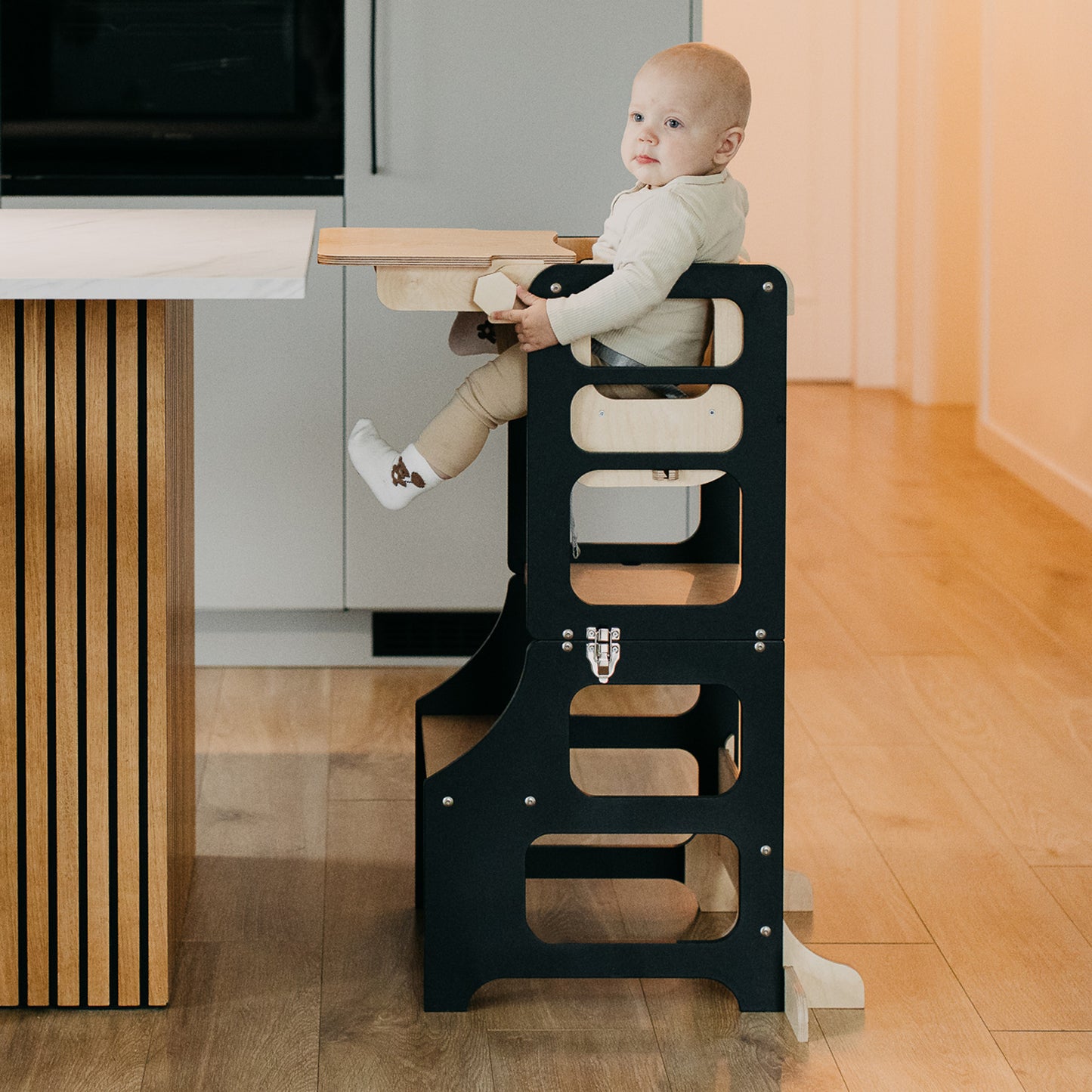 3 in 1 Folding Learning Tower & High Chair