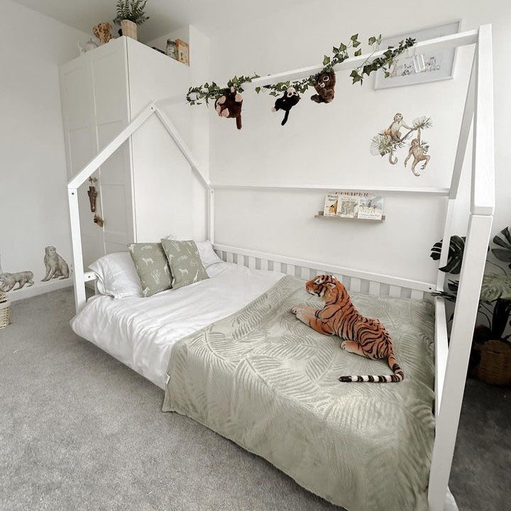 Toddler House Floor Bed with Mattress Bundle