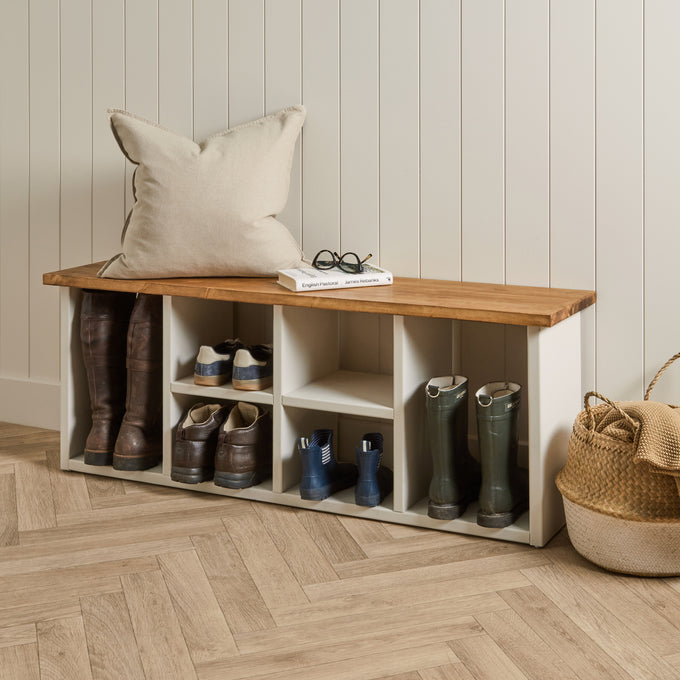 Solid Pine Customisable Shoe Storage : 4-8 Shelves