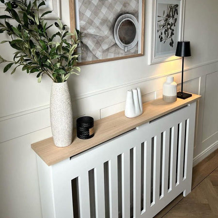 Custom Sized Radiator Cover: Narrow Vertical Slats - 170 cm by 20 cm by 90 cm