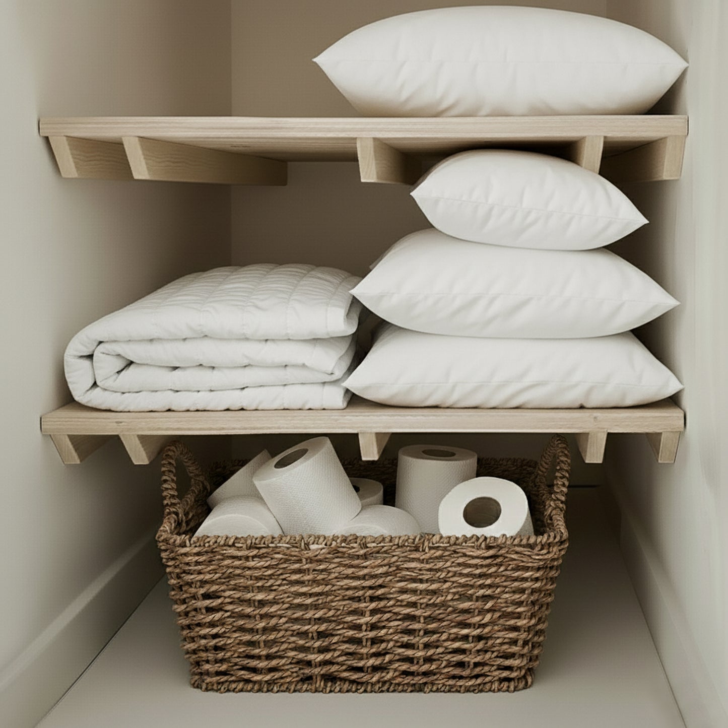 Airing Cupboard Wooden Slatted Shelves