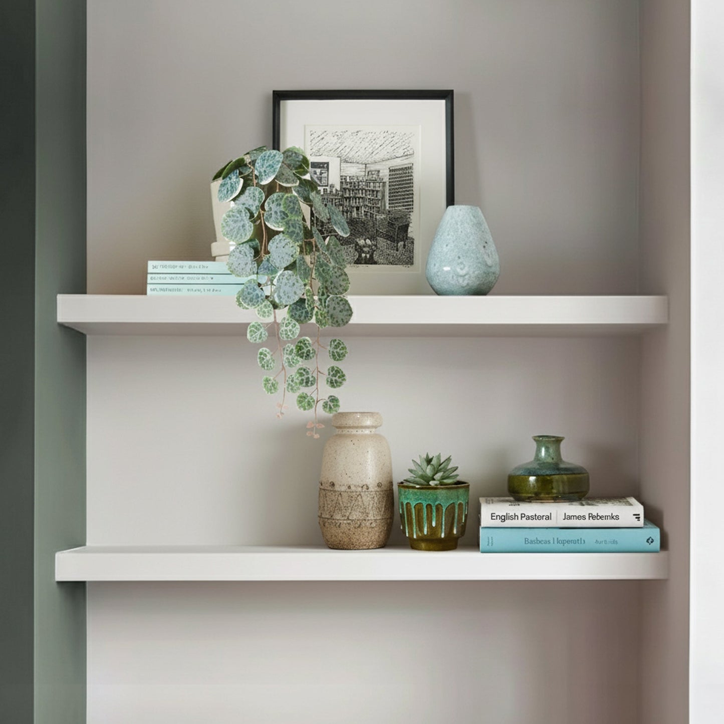 Paintable Alcove Floating Shelves - 180 cm by 15 cm
