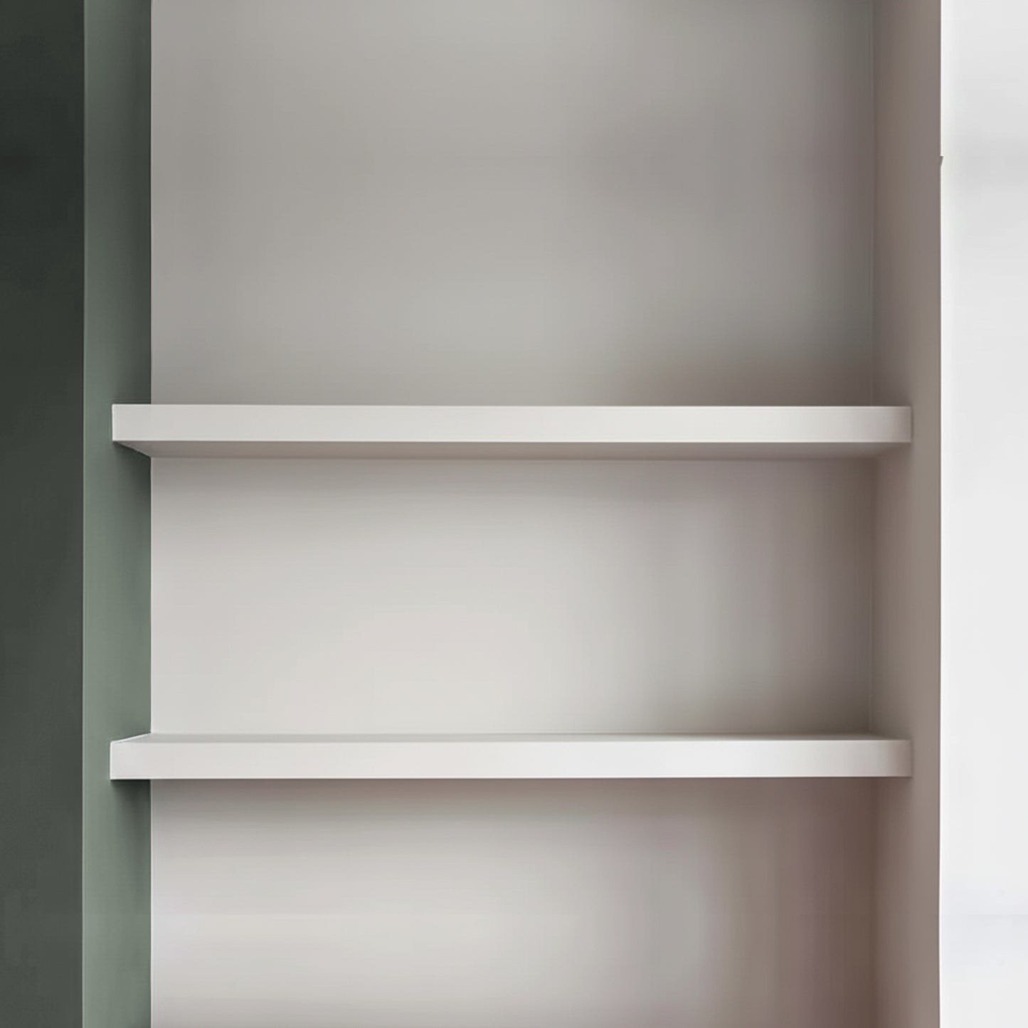 Paintable Alcove Floating Shelves
