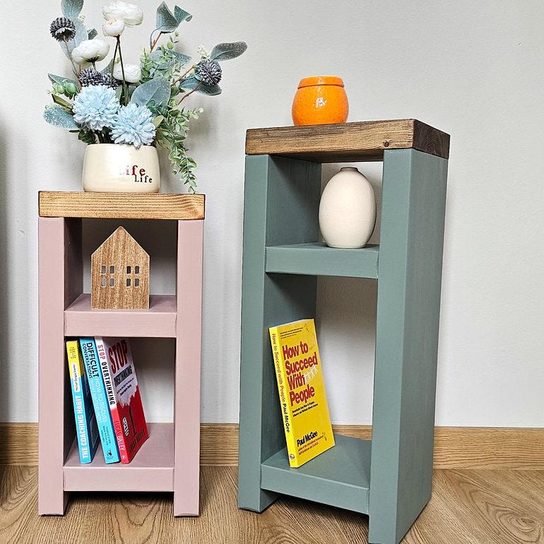 Wooden Bedside Table / Side Table - 25 cm by 22 cm by 58 cm