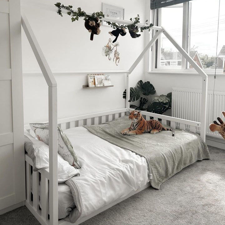 Toddler House Floor Bed with Mattress Bundle