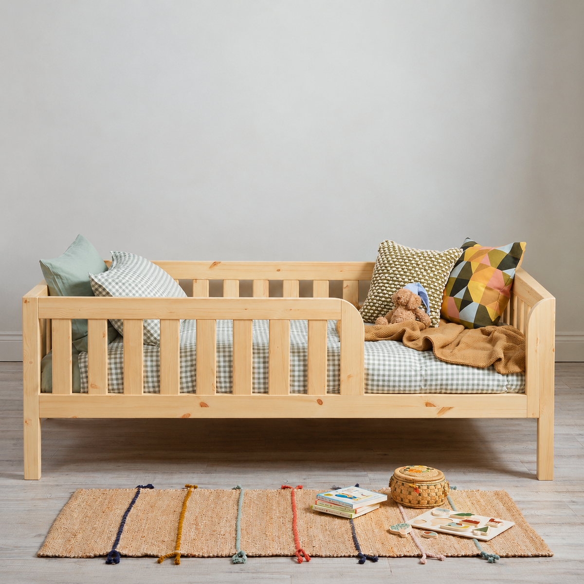 Roomix Transition Elevated Toddler Bed Natural