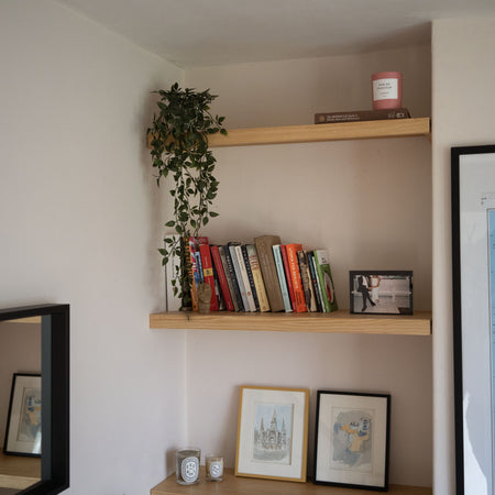 Solid Wood Alcove Floating Shelves - 152 cm by 28 cm