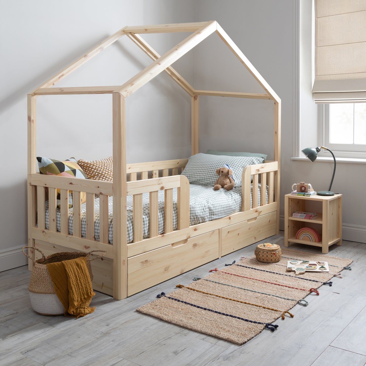 Roomix Transition Elevated House Bed Natural