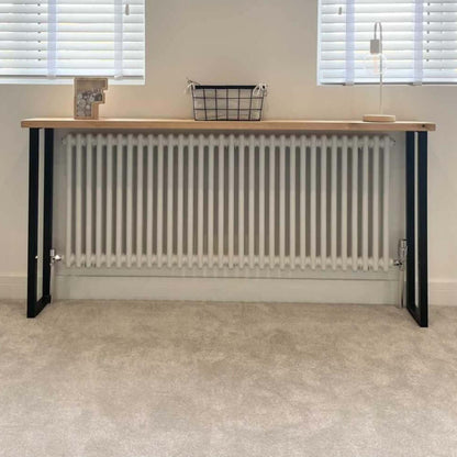 Cache-radiateur rustique avec pieds en forme de boîte - 90 cm x 20 cm