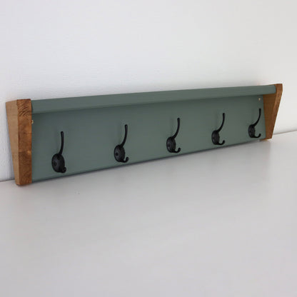 Wooden Coat Hook Rack - 58 cm by 8 cm by 17 cm