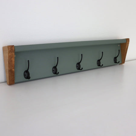 Wooden Coat Hook Rack - 85 cm by 8 cm by 17 cm