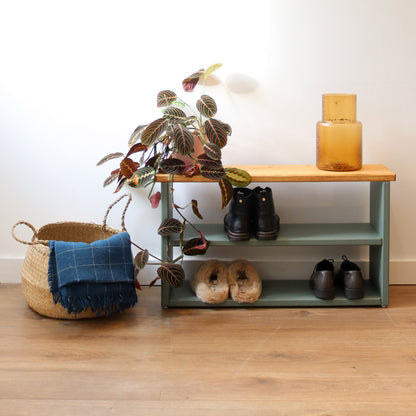 Wooden Shoe Storage Bench Narrow - 72.5 cm by 22 cm by 45 cm