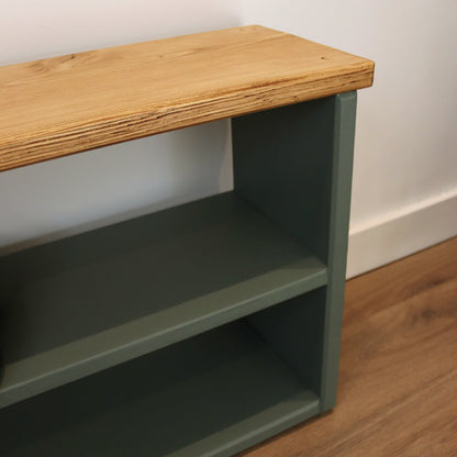 Wooden Shoe Storage Bench Narrow - 74 cm by 22 cm by 55 cm