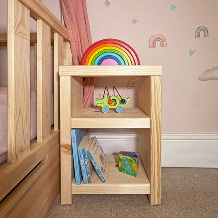 Toddler Bed Bedside Table - 20 cm by 22 cm by 51 cm