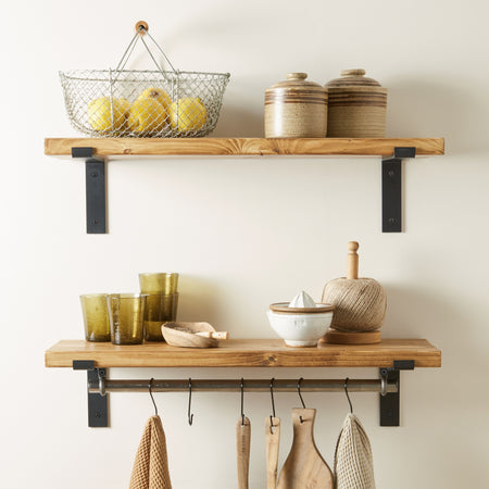 Kitchen Scaffold Shelves with Utensil Rack