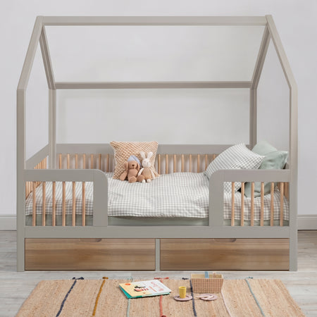 Roomix Transition Convertible House Bed Oak Spindle