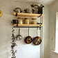 Rustic Scaffold Shelves with Utensil Rack - 40 cm by 22 cm