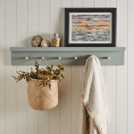 Painted Peg Rail with Picture Shelf