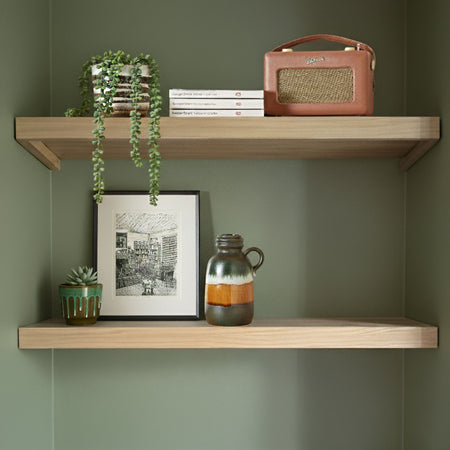 Solid Pine Wood Alcove Floating Shelves