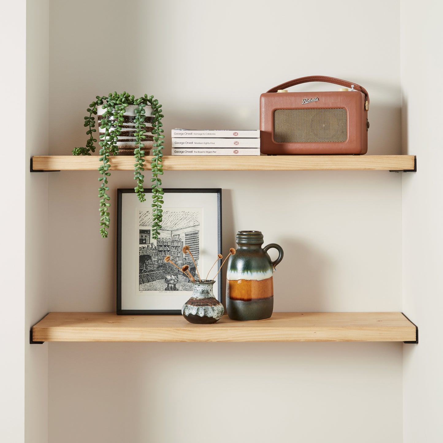 Solid Pine Scaffold Alcove Shelf