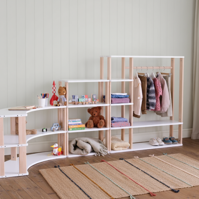 Create Your Own Montessori Storage Unit - White and Natural