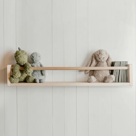 Reversible Kids Book Shelf with Rail