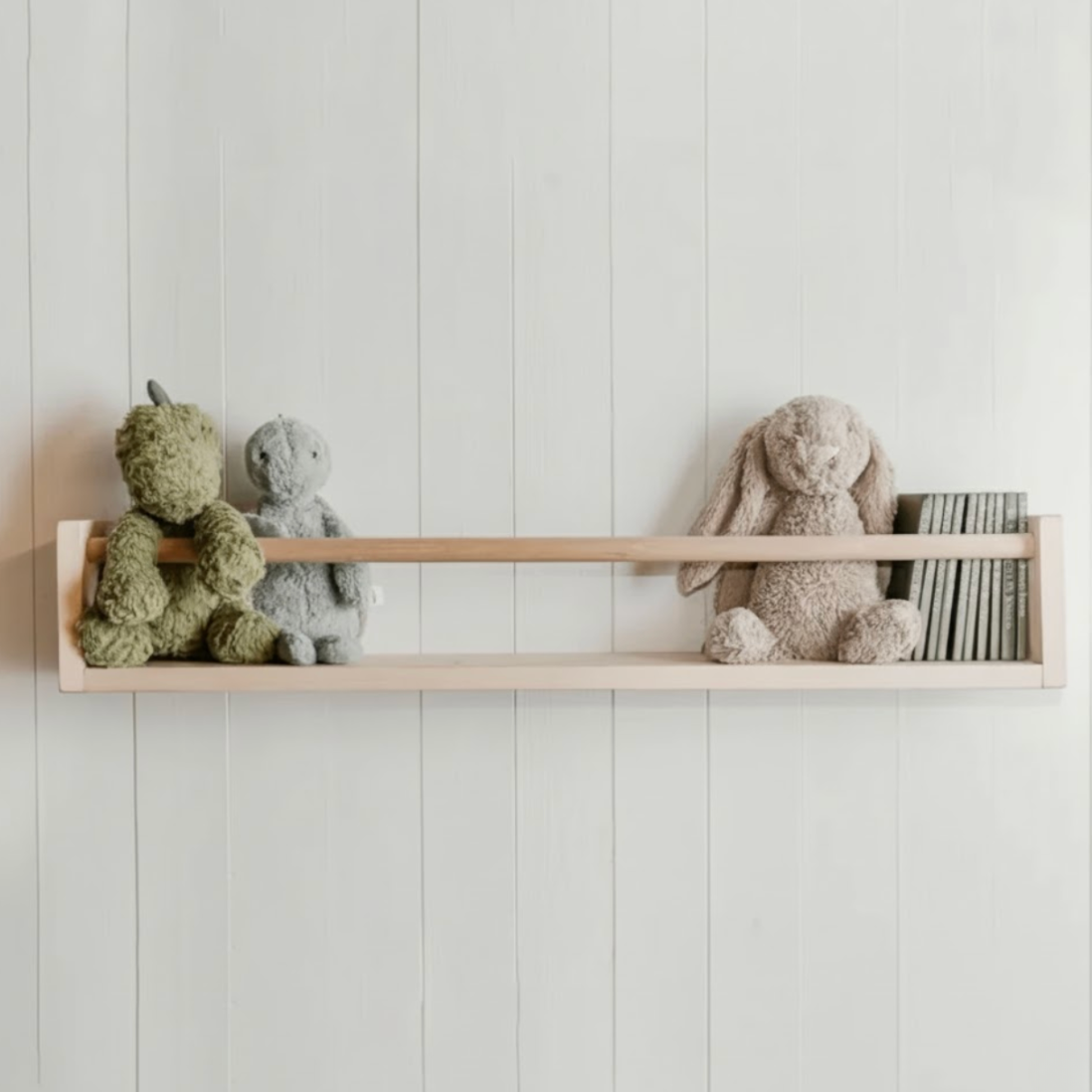 Reversible Kids Book Shelf with Rail - 70 cm by 14 cm