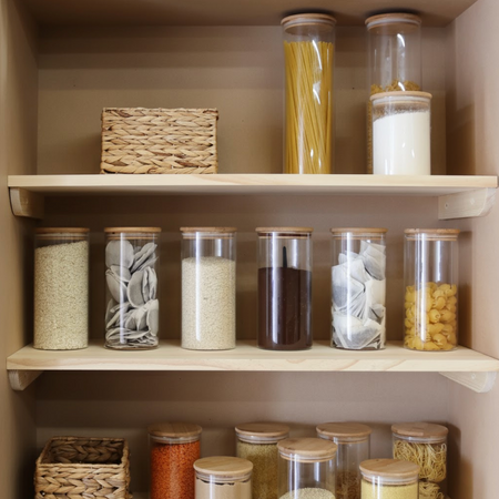 Solid Pinewood Pantry Shelves