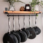 Rustic Scaffold Shelves with Utensil Rack - 40 cm by 22 cm