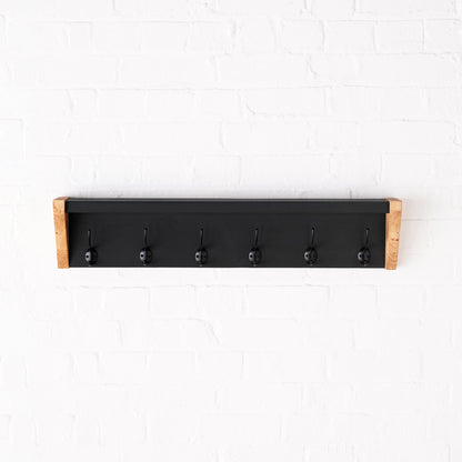 Wooden Coat Hook Rack - 108 cm by 8 cm by 17 cm