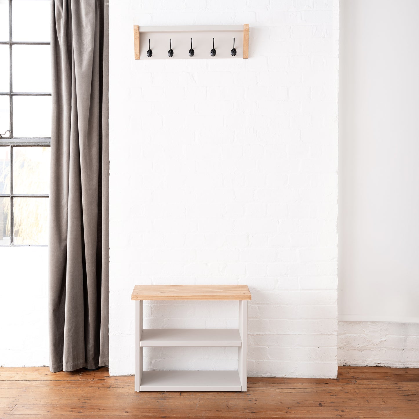 Coat Hook and Shoe Rack Storage Narrow