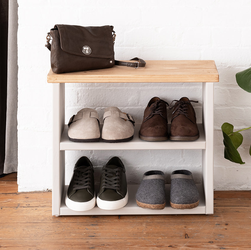 Wooden Shoe Storage Bench Narrow - 68 cm by 22 cm by 50 cm